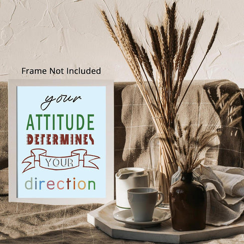 Posterizer 1 pcs-Your Attitude Determines Your Direction Therapy Office Decor-Motivational & Inspirational Art-Gift for Men Women Entrepreneur Tee...